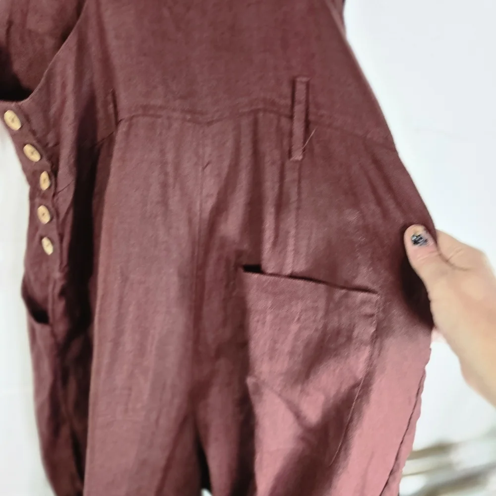 Free People Linen Jumpsuit Utility One Piece Overalls